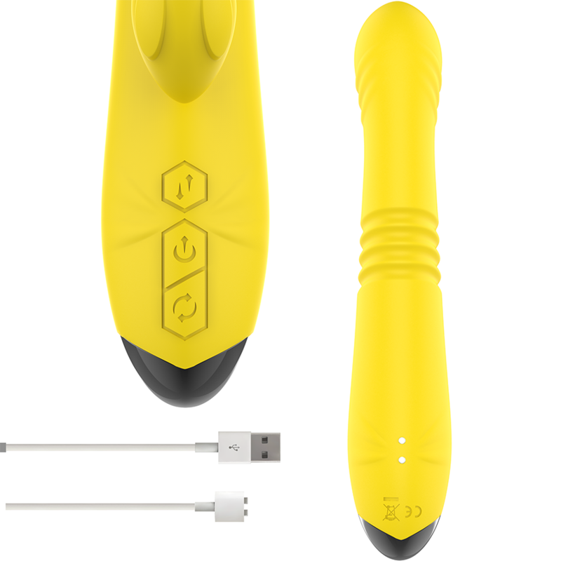 INTENSE - TOKY UP &amp; DOWN MULTIFUNCTIONAL VIBRATOR WITH YELLOW CLITORAL STIMULATOR