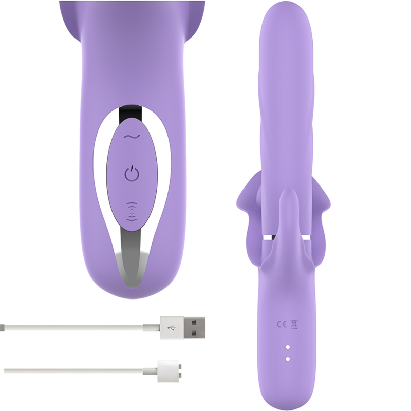 INTENSE - BILLIE VIBRATORE MULTIFUNZIONALE RICARICABILE A SUCCHIO CON PULSANTE VIOLA