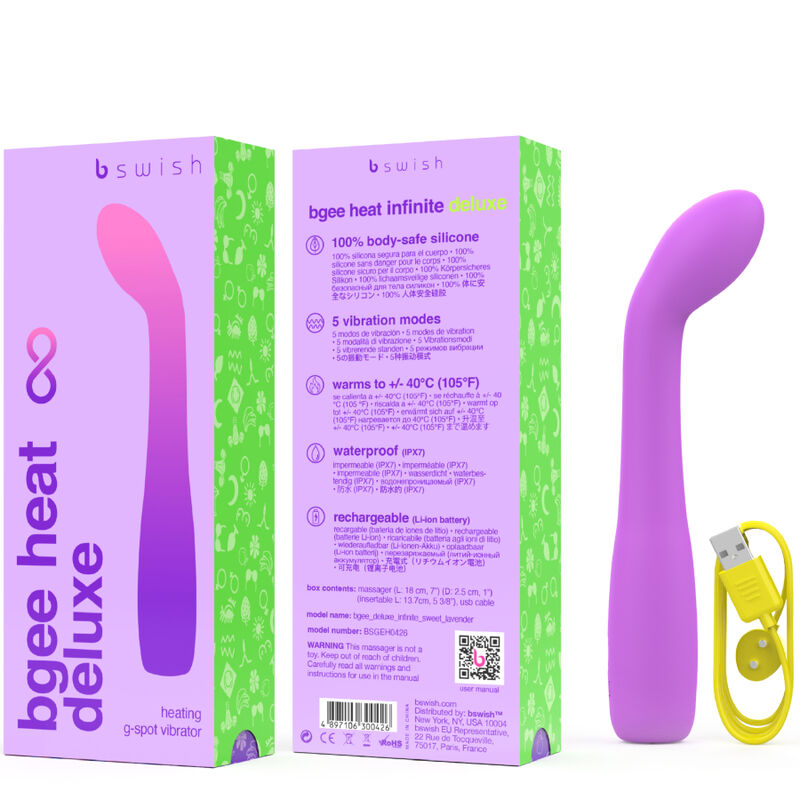 B SWISH - BGEE HEAT INFINITE DELUXE VIBRATEUR RECHARGEABLE LAVANDE SILICONE