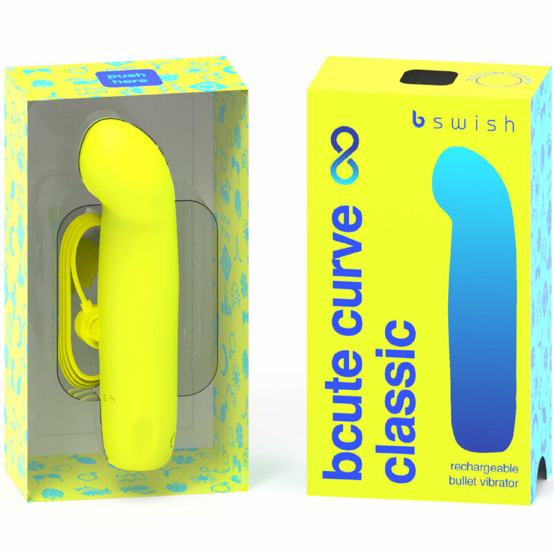 B SWISH - BCUTE CURVE INFINITE CLASSIC VIBRATEUR EN SILICONE RECHARGEABLE JAUNE