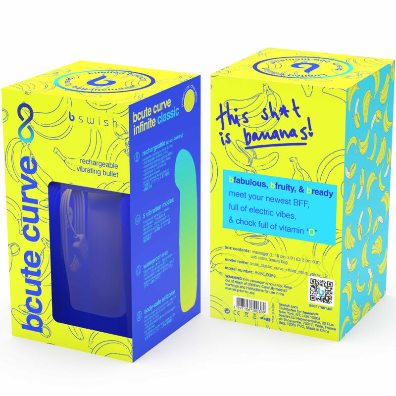 B SWISH - BCUTE CURVE INFINITE CLASSIC VIBRATEUR RECHARGEABLE EN SILICONE ÉDITION LIMITÉE JAUNE