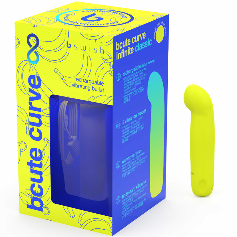 B SWISH - BCUTE CURVE INFINITE CLASSIC VIBRATEUR RECHARGEABLE EN SILICONE ÉDITION LIMITÉE JAUNE