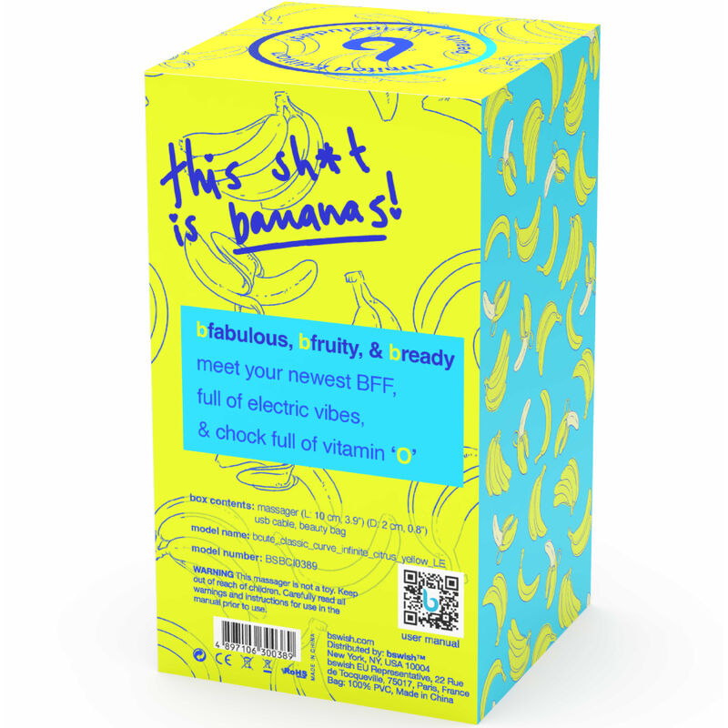 B SWISH - BCUTE CURVE INFINITE CLASSIC VIBRATEUR RECHARGEABLE EN SILICONE ÉDITION LIMITÉE JAUNE