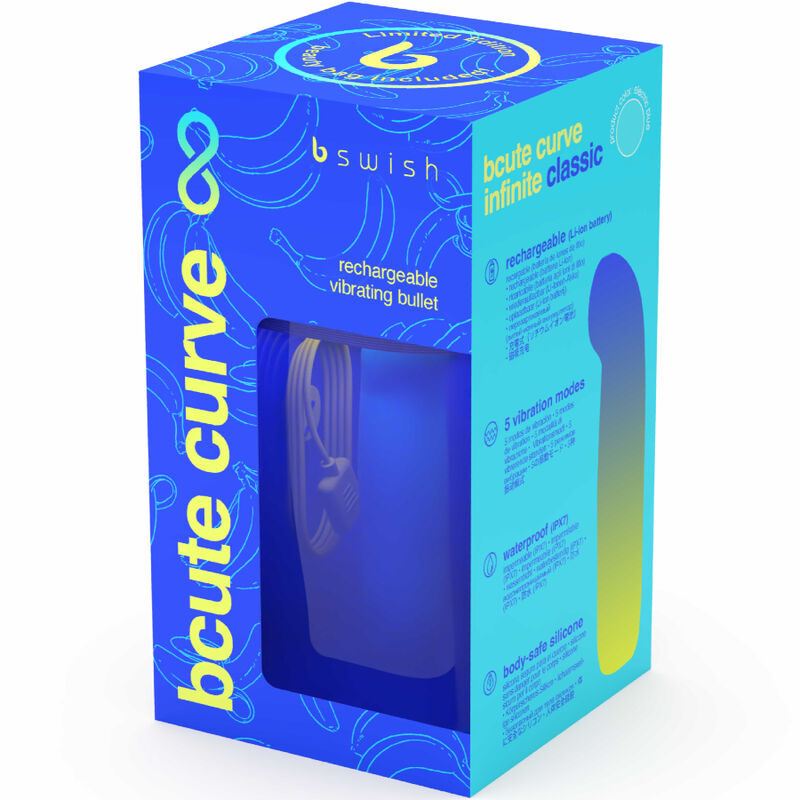 B SWISH - VIBRATEUR RECHARGEABLE EN SILICONE BLEU CLASSIQUE À COURBE INFINI, ÉDITION LIMITÉE