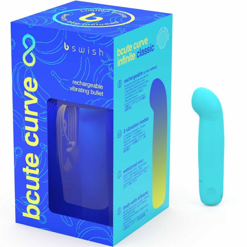 B SWISH - VIBRATEUR RECHARGEABLE EN SILICONE BLEU CLASSIQUE À COURBE INFINI, ÉDITION LIMITÉE