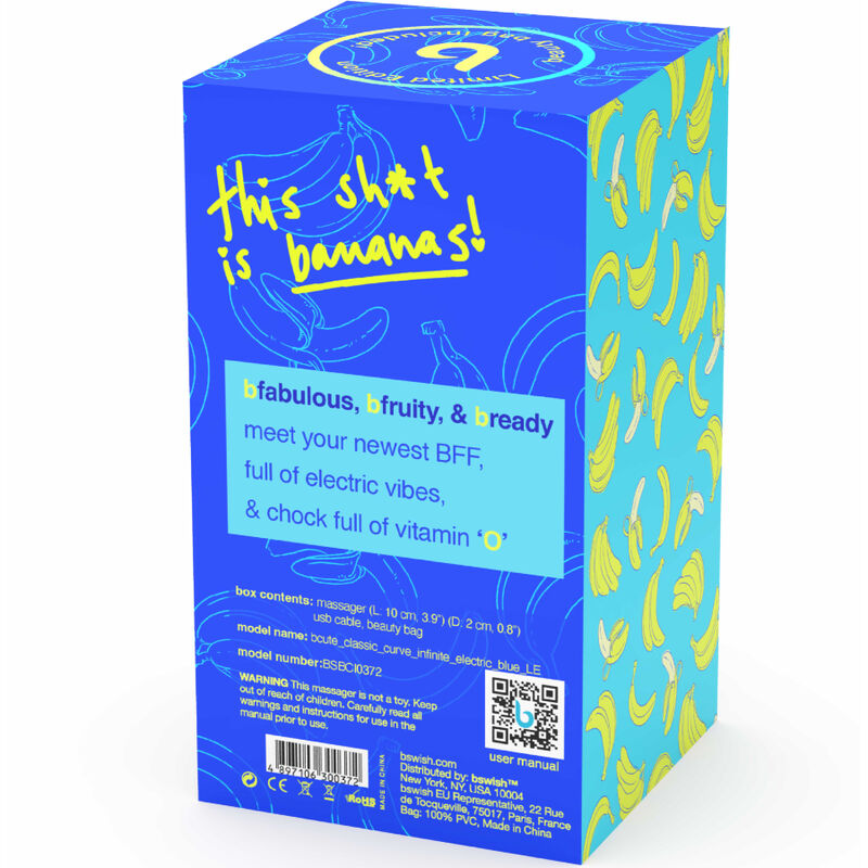 B SWISH - VIBRATEUR RECHARGEABLE EN SILICONE BLEU CLASSIQUE À COURBE INFINI, ÉDITION LIMITÉE