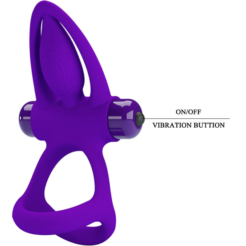 PRETTY LOVE - Bague vibrante 10 vibrations en silicone violet