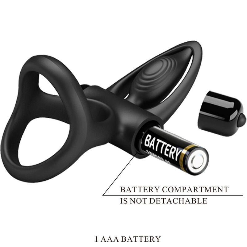 PRETTY LOVE - Bague vibrante 10 vibrations en silicone noir