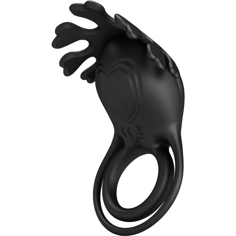 PRETTY LOVE - Bague vibrante Ruben, 7 vibrations, en silicone noir