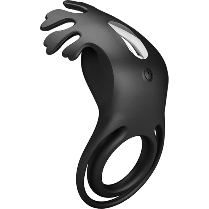 PRETTY LOVE - Bague vibrante Ruben, 7 vibrations, en silicone noir