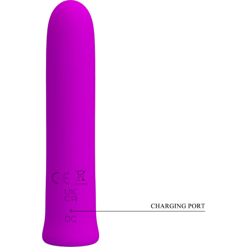 PRETTY LOVE - CURTIS MINI SUPER POWER VIBRATEUR 12 VIBRATIONS EN SILICONE VIOLETTE