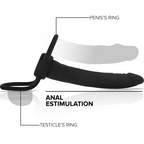 MYTHOLOGIE - GODEMICHET ANAL COBI ONYX AVEC ANNEAU PÉNIS ET TESTICULES EN SILICONE DE 13 CM