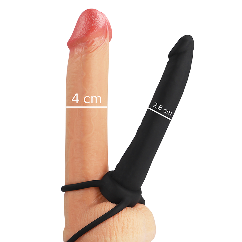 MYTHOLOGIE - GODEMICHET ANAL COBI ONYX AVEC ANNEAU PÉNIS ET TESTICULES EN SILICONE DE 13 CM