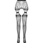 PASSION - S027 COLLANT NERO CON GIARRETTIERA TAGLIA UNICA