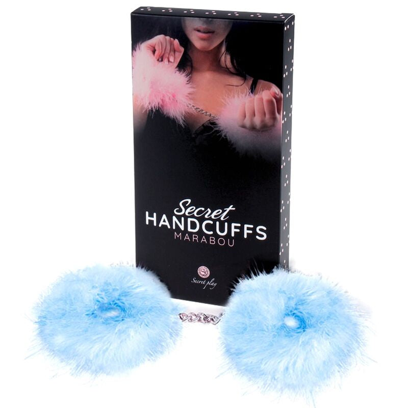 SECRETPLAY - MENOTTES BLEU CLAIR MARABOU