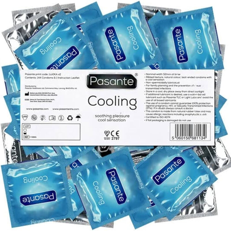 PASANTE - COOLING EFFECT CONDOMS PACKET 144 UNITS