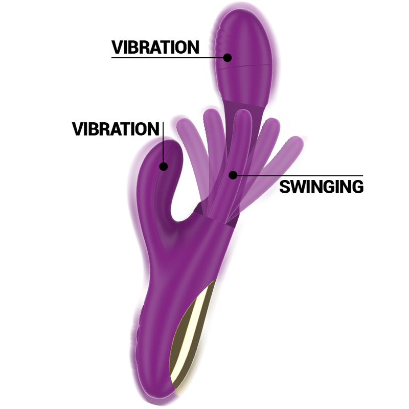 INTENSE - APOLO VIBRATEUR MULTIFONCTIONNEL RECHARGEABLE 7 VIBRATIONS AVEC LANGUE OSCILLANTE VIOLETTE