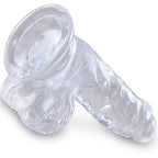 KING COCK - PÉNIS RÉALISTE TRANSPARENT AVEC TESTICULES 10,1 CM