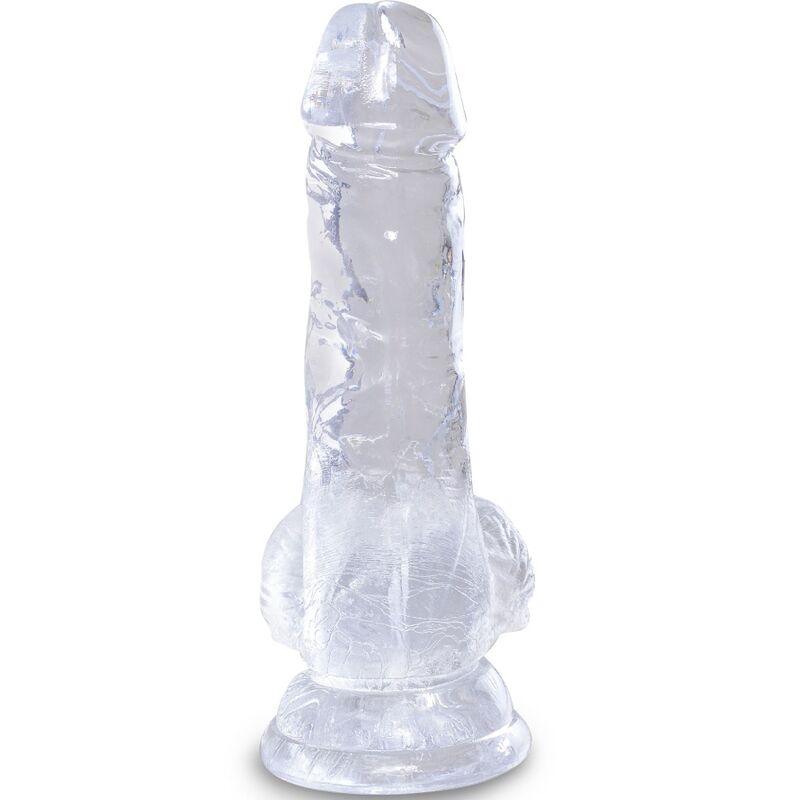 KING COCK - PÉNIS RÉALISTE TRANSPARENT AVEC TESTICULES 10,1 CM