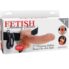 SÉRIE FETISH FANTASY - HARNAIS AVEC TÉLÉCOMMANDE RÉGLABLE PÉNIS RÉALISTE AVEC TESTICULES 17,8 CM