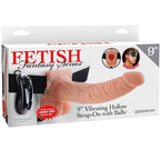 SÉRIE FETISH FANTASY - HARNAIS DE TÉLÉCOMMANDE RÉGLABLE PÉNIS RÉALISTE AVEC TESTICULES 23 CM