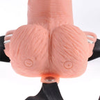 FETISH FANTASY SERIES - ADJUSTABLE REMOTE CONTROL HARNESS REALISTIC PENIS WITH RECHARGEABLE TESTICLES AND 15 CM VIBRATOR
