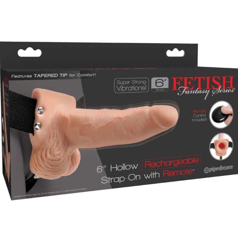 FETISH FANTASY SERIES - ADJUSTABLE REMOTE CONTROL HARNESS REALISTIC PENIS WITH RECHARGEABLE TESTICLES AND 15 CM VIBRATOR