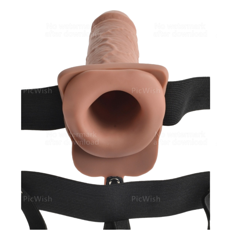 SÉRIE FETISH FANTASY - HARNAIS RÉALISTE AVEC PÉNIS, TESTICULES RECHARGEABLES ET VIBRATEUR DE 17,8 CM