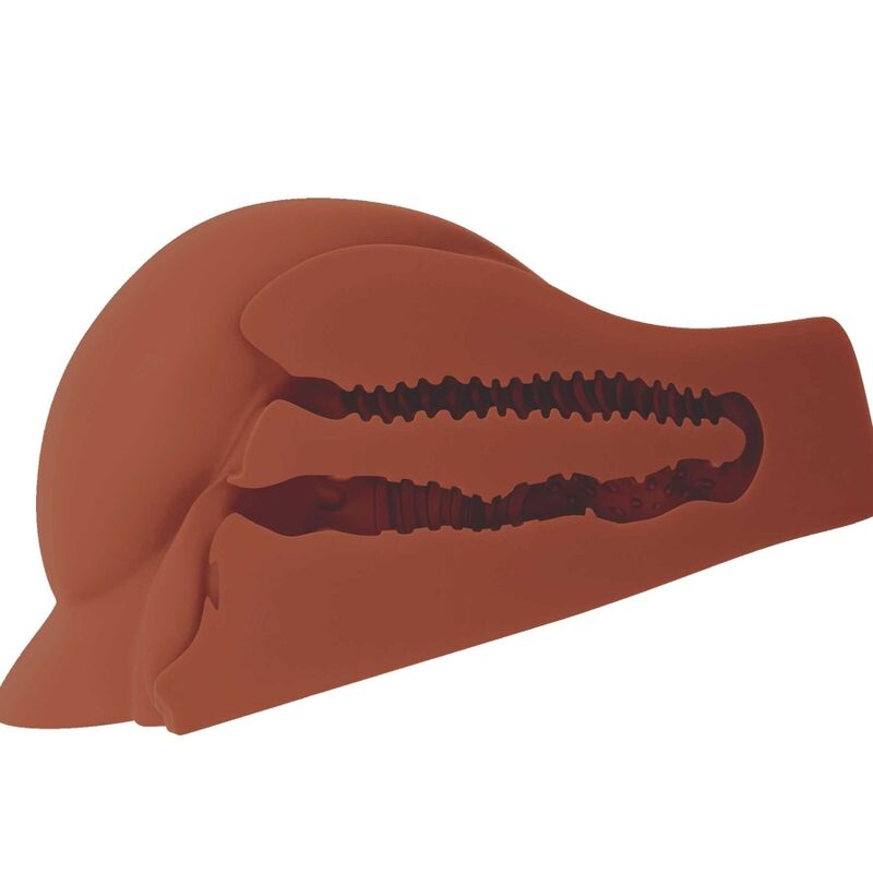 PDX PLUS - MASTURBATEUR À DOUBLE ENTRÉE MARRON XL PARFAIT