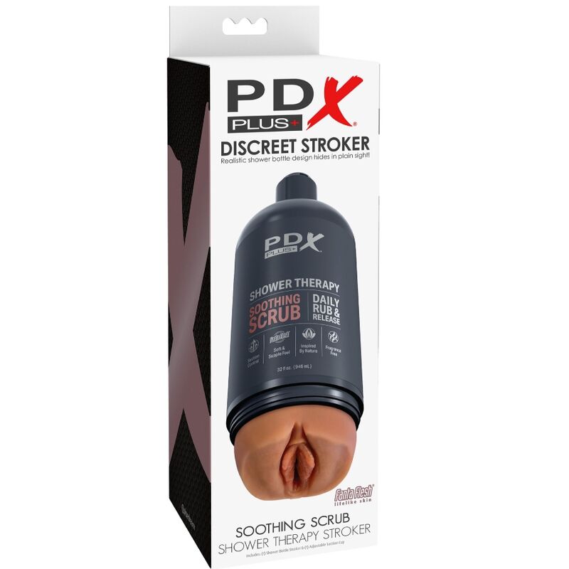 PDX PLUS - MASTURBATEUR, FLACON DISCRET, GOMMAGE, SHAMPOOING APAISANT, BONBONS
