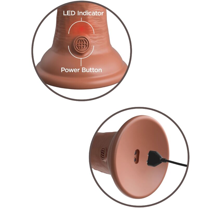 KING COCK - ELITE REALISTIC VIBRATING SILICONE DILDO 15.2 CM CARAMEL