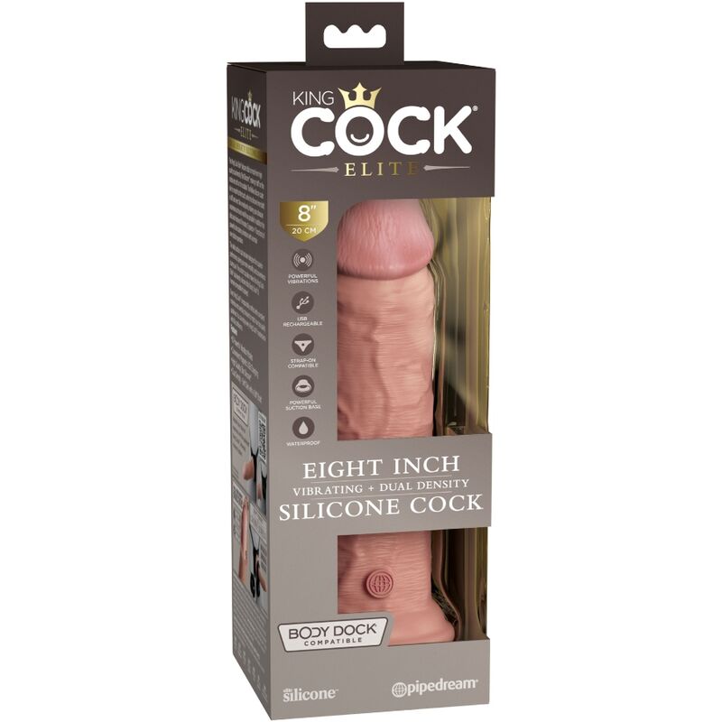 KING COCK - ELITE REALISTIC VIBRATING SILICONE DILDO 20.3 CM