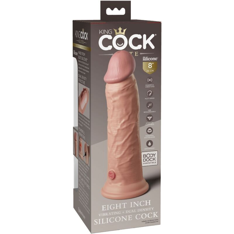 KING COCK - ELITE REALISTIC VIBRATING SILICONE DILDO 20.3 CM