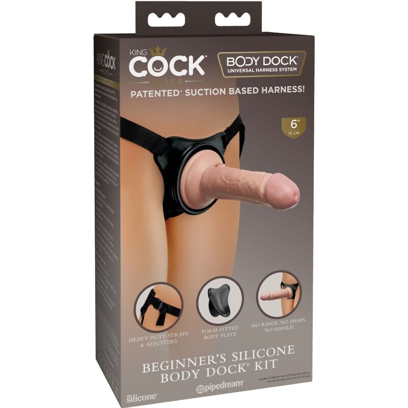 KING COCK - HARNAIS RÉGLABLE ELITE AVEC GODEMICHET DE 15,2 CM POUR DÉBUTANTS