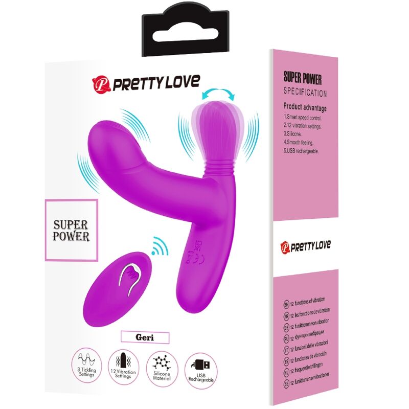 PRETTY LOVE - MASSEUR CLITORI GERI AVEC TÉLÉCOMMANDE ROSE