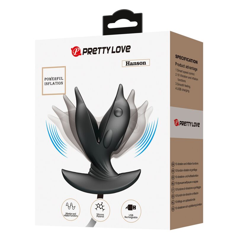 PRETTY LOVE - INFLATABLE AND RECHARGEABLE DOLPHIN BUTTER PLUG
