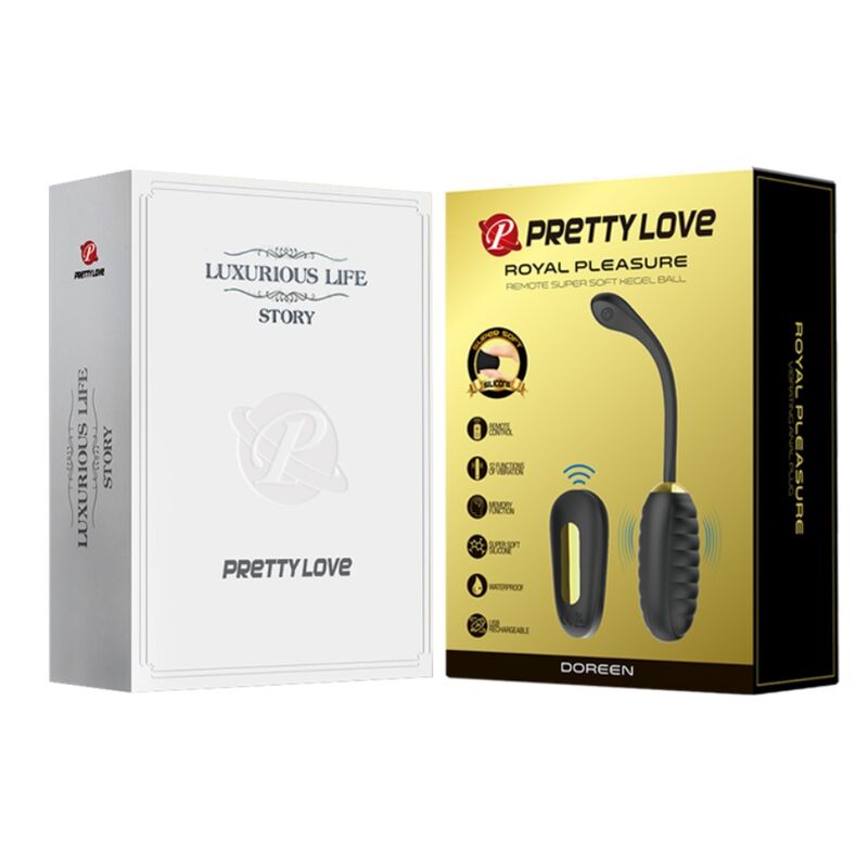PRETTY LOVE - DOREEN ŒUF VIBRANT DE LUXE RECHARGEABLE NOIR AVEC TÉLÉCOMMANDE