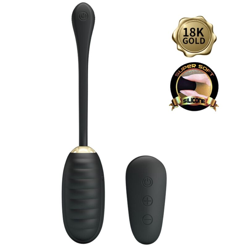 PRETTY LOVE - DOREEN ŒUF VIBRANT DE LUXE RECHARGEABLE NOIR AVEC TÉLÉCOMMANDE