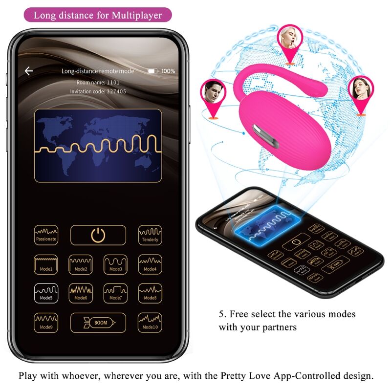 JOLI AMOUR - ŒUF VIBRANT RECHARGEABLE DOREEN MAGENTA AVEC TÉLÉCOMMANDE