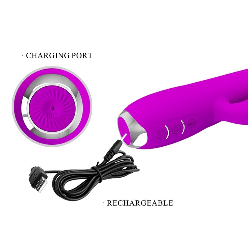 PRETTY LOVE - VIBRATEUR GLORIA LAPIN RECHARGEABLE - VIOLETTE ÉTANCHE
