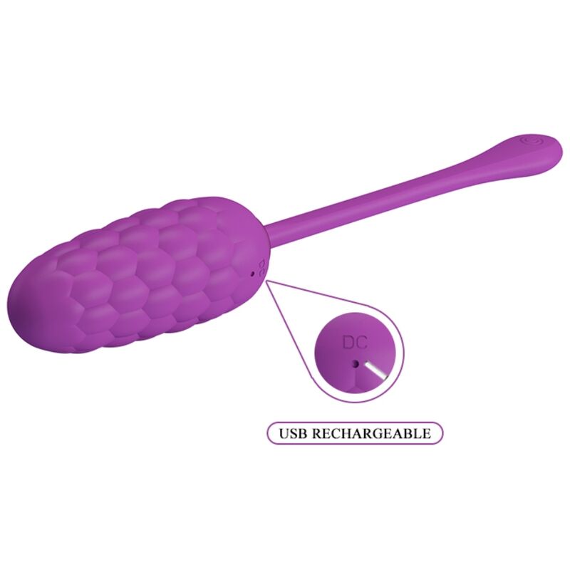 JOLI AMOUR - ŒUF VIBRANT RECHARGEABLE À TEXTURE MARINE (VIOLET)