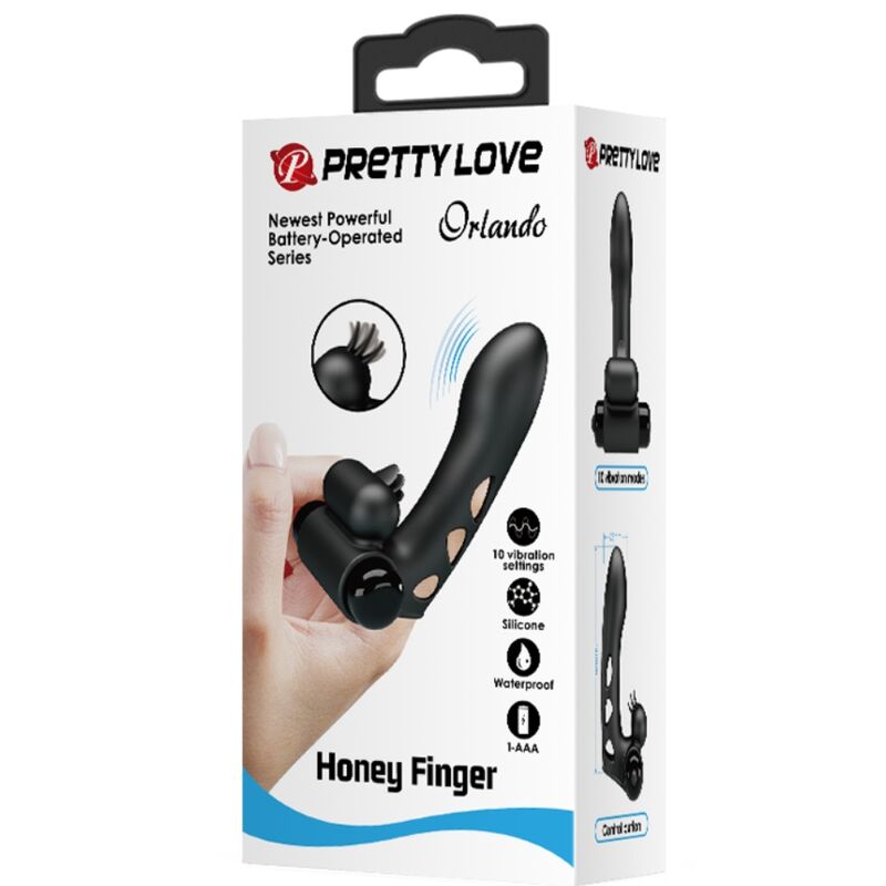 PRETTY LOVE - ORLANDO VIBRATOR FINGER COVER BLACK