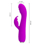 PRETTY LOVE - VIBRATEUR RECHARGEABLE RACHEL AVEC VENTOUSE VIOLETTE