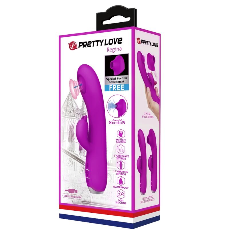 PRETTY LOVE - QUEEN VIBRATEUR RECHARGEABLE À GEL VIOLET