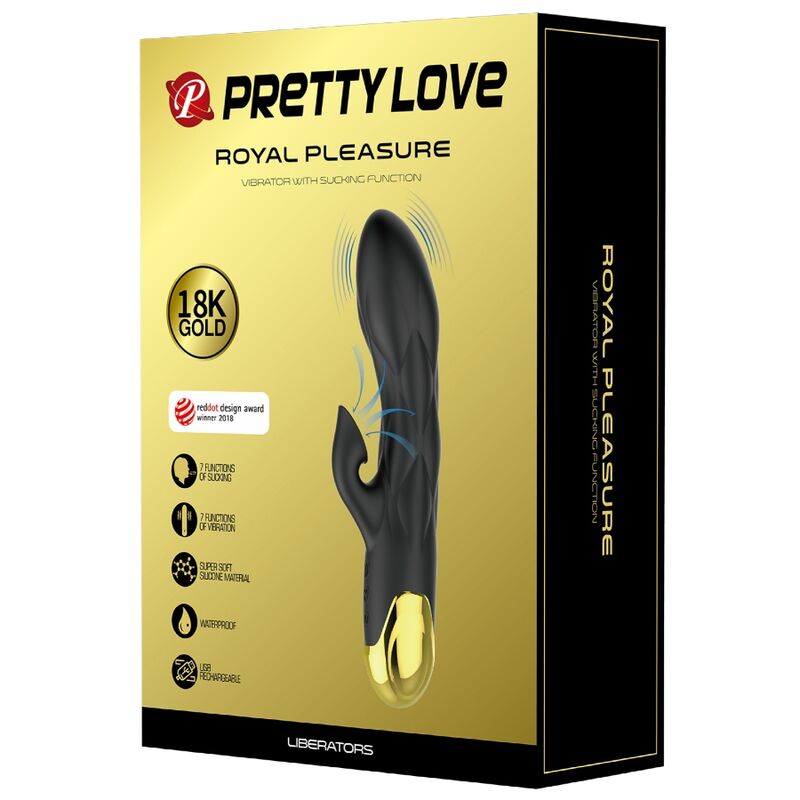 JOLI AMOUR - VIBRATEUR DE LUXE RECHARGEABLE PLAQUÉ OR NOIR