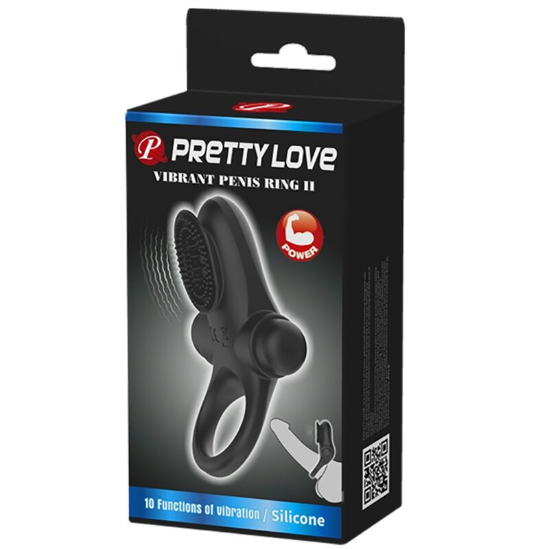 PRETTY LOVE - BLACK VIBRATING COCK RING II