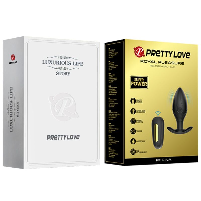 PRETTY LOVE - RECHARGEABLE VIBRATOR QUEEN BLACK BUTT PLUG