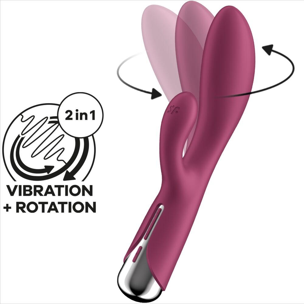 SATISFYER - SPINNING RABBIT 1 CLITORAL AND G-SPOT STIMULATION RED
