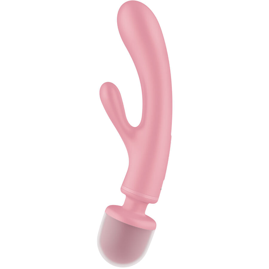 SATISFYER - TRIPLE LOVER PINK RABBIT VIBRATING MASSAGER