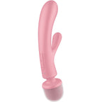 SATISFYER - TRIPLE LOVER PINK RABBIT VIBRATING MASSAGER